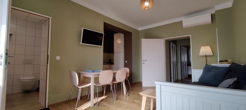 Apartment Lichtblick: Aufenthaltsraum, Kochnische, Essbereich, Alternative Schlafmöglichkeit, Sitzmöglichkeit